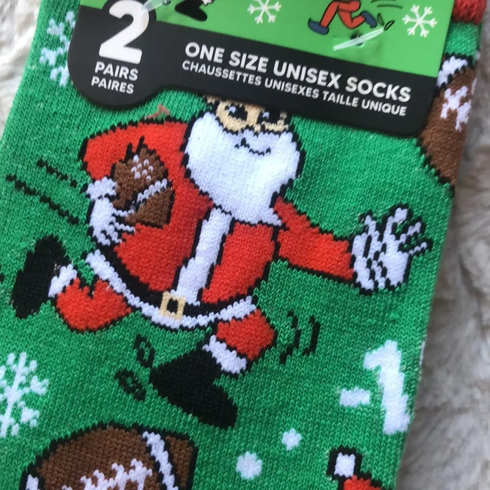 Festive Santa Football Christmas Socks